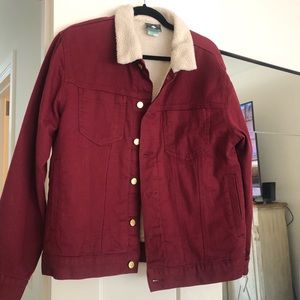 Mens medium LRG maroon Sherpa lined jacket